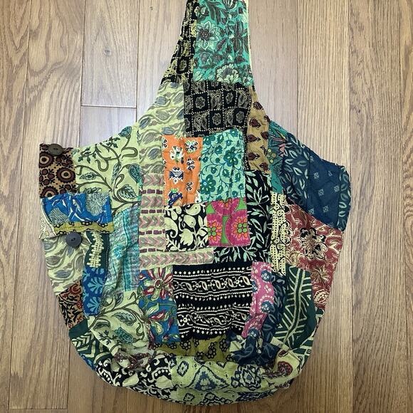 Hippie Forever Organic Cotton Handmade Patchwork Crossbody Bag Womens Boho Artsy - Picture 1 of 10